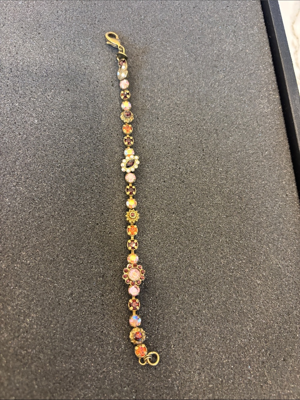 Sorrelli Gold-Tone Bracelet with Pink and Peach Crystals